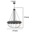 Nexy 29 Inch Chandelier-8 Light Bulb Sockets-Gray Metal Cage Design