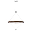 Erbo 11 Inch Pendant Light Fixture-Dimmable LED-Pine Wood and Chrome