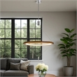 Erbo 11 Inch Pendant Light Fixture-Dimmable LED-Pine Wood and Chrome