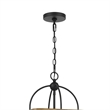 Rio 16 Inch Chandelier w Upturned Lights and Canopy-Wood-Black Metal