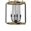 Rio 16 Inch Chandelier w Upturned Lights and Canopy-Wood-Black Metal