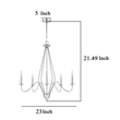 Wehy 30 Inch Chandelier w Canopy-Chrome Metal-Candelabra Design