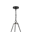 Stomy 23 Inch Chandelier-Brown Wood Wheel Design-Black Metal Chain