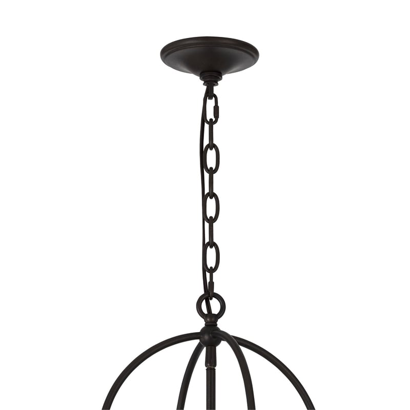 Acia 12 Inch Chandelier-Distressed Brown Organza Shade-Wood-Metal