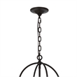 Acia 12 Inch Chandelier-Distressed Brown Organza Shade-Wood-Metal