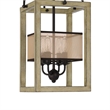 Acia 12 Inch Chandelier-Distressed Brown Organza Shade-Wood-Metal
