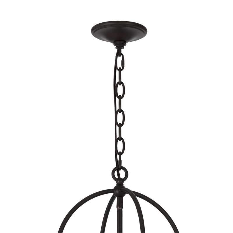 Acia 12 Inch Chandelier-Distressed Brown Organza Shade-Wood-Metal