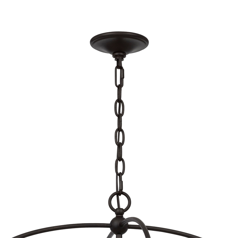 Acia 26 Inch Chandelier-Classic Round Organza Shade Wood-Metal