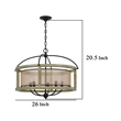 Acia 26 Inch Chandelier-Classic Round Organza Shade Wood-Metal