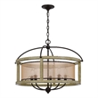 Acia 26 Inch Chandelier-Classic Round Organza Shade Wood-Metal