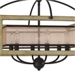 Acia 24 Inch Chandelier-Square Organza Shade-Wood-Metal