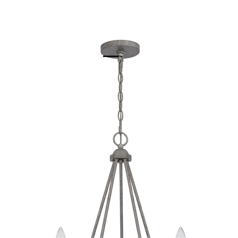 Lony 26 Inch Chandelier with White Beaded Candelabra Design-Metal