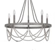 Lony 26 Inch Chandelier with White Beaded Candelabra Design-Metal