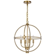 Shefy 18 Inch Chandelier-Locked Ring Candelabra Design-Brass Metal