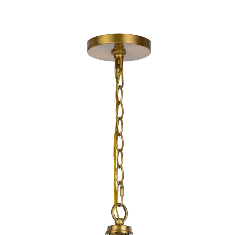 Shefy 18 Inch Chandelier-Locked Ring Candelabra Design-Brass Metal