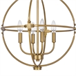 Shefy 18 Inch Chandelier-Locked Ring Candelabra Design-Brass Metal