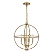Shefy 18 Inch Chandelier-Locked Ring Candelabra Design-Brass Metal