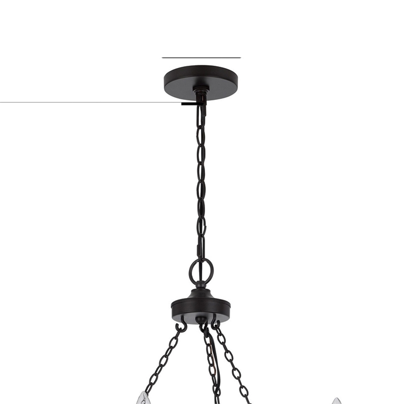 Omy 26 Inch Chandelier-Distressed Wood Wheel Candelabra Design-Black