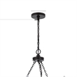 Omy 26 Inch Chandelier-Distressed Wood Wheel Candelabra Design-Black