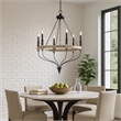 Omy 26 Inch Chandelier-Distressed Wood Wheel Candelabra Design-Black