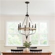 Omy 26 Inch Chandelier-Distressed Wood Wheel Candelabra Design-Black