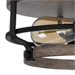 Weny 13 Inch Flush Mount Ceiling Light Fixture-Brown and Black Round