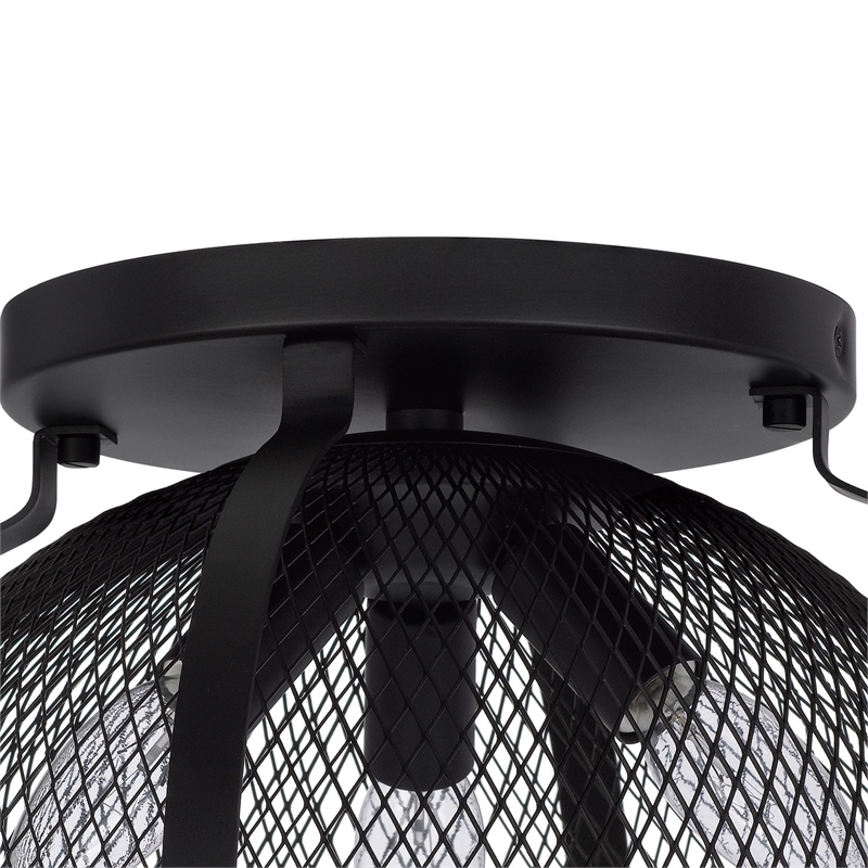 Monty 16 Inch Semi Flush Ceiling Mount Light Fixture-Black Mesh Shade