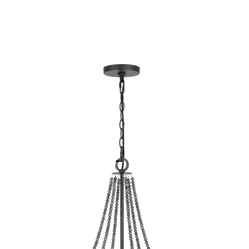 Tura 30 Inch Chandelier-Classic Chrome Beaded Candelabra Design