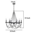 Tura 30 Inch Chandelier-Classic Chrome Beaded Candelabra Design