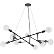 Sena 36 Inch Chandelier-Sputnik Style w Canopy-Charcoal Gray Metal