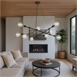 Sena 36 Inch Chandelier-Sputnik Style w Canopy-Charcoal Gray Metal