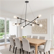 Sena 36 Inch Chandelier-Sputnik Style w Canopy-Charcoal Gray Metal