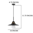 Oly 16 Inch Pendant Light w Burlap Rope Design-Dark Gray