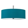Sia Pendant Light Fixture w Blue Hardback Drum Shade-24 Inch Chrome