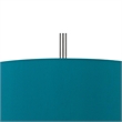 Sia Pendant Light Fixture w Blue Hardback Drum Shade-24 Inch Chrome