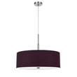 Sia Pendant Light Fixture w Plum Hardback Drum Shade-24 Inch Chrome