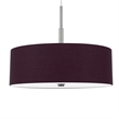 Sia Pendant Light Fixture w Plum Hardback Drum Shade-24 Inch Chrome