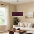 Sia Pendant Light Fixture w Plum Hardback Drum Shade-24 Inch Chrome