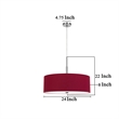 Sia Pendant Light Fixture w Red Hardback Drum Shade-24 Inch Chrome