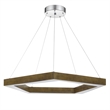 Zemy Pendant Light Fixture w LED Lights-Angled Wood-30 Inch Brown