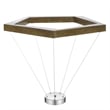 Zemy Pendant Light Fixture w LED Lights-Angled Wood-30 Inch Brown