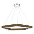 Zemy Pendant Light Fixture w LED Lights-Angled Wood-30 Inch Brown