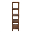 Fanny 72 Inch Bookshelf- 4 Tiers- Faux Rivet Details- Brown Wood Frame