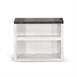 Zena 30 Inch Small Bookcase- 2 Shelves- 2 Tone in Brown- White Veneer