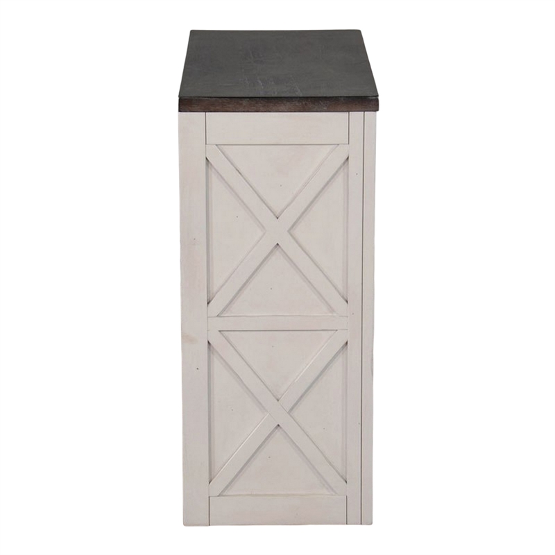 Zena 30 Inch Small Bookcase- 2 Shelves- 2 Tone in Brown- White Veneer