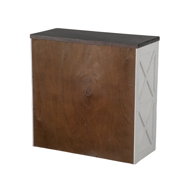 Zena 30 Inch Small Bookcase- 2 Shelves- 2 Tone in Brown- White Veneer