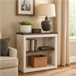 Zena 30 Inch Small Bookcase- 2 Shelves- 2 Tone in Brown- White Veneer