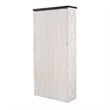Zena Bookcase- X Cross Panels- 5 Shelves- 76 Inch White- Brown Veneer