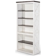 Zena Bookcase- X Cross Panels- 5 Shelves- 76 Inch White- Brown Veneer