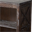 Sofi Small Bookcase- X Cross Panels- 2 Shelves- Dark Brown Veneer